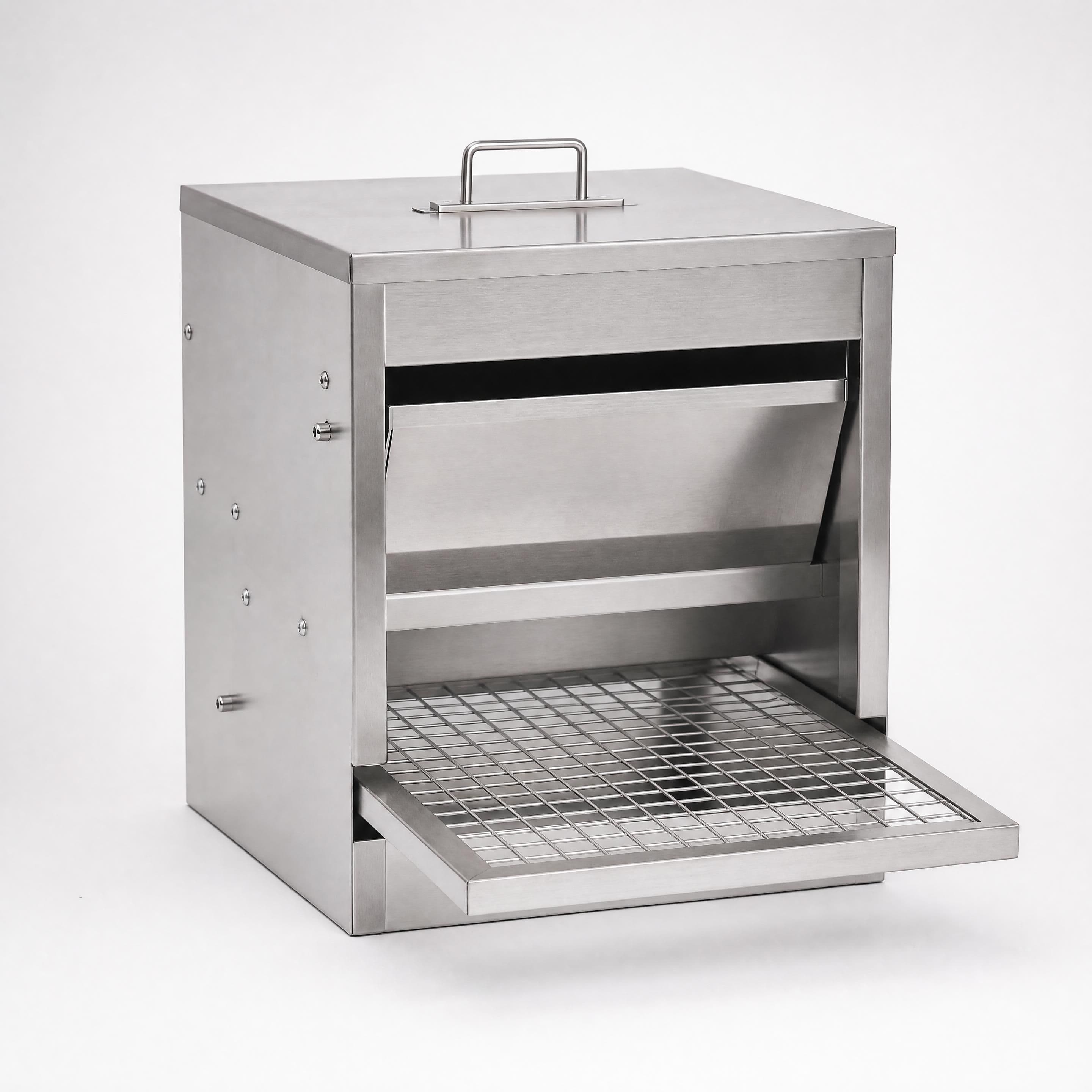 Nourrisseur automatique pour volailles avec clapet à pédale, 10 kg, zingué